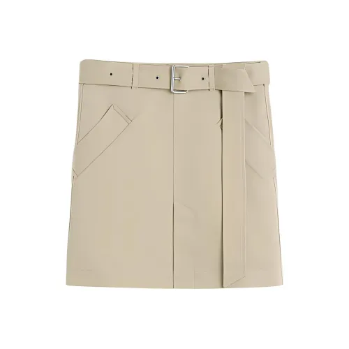 TOTEME SS24 Повседневная короткая юбка Женская Светлый Рыжевато-коричневый