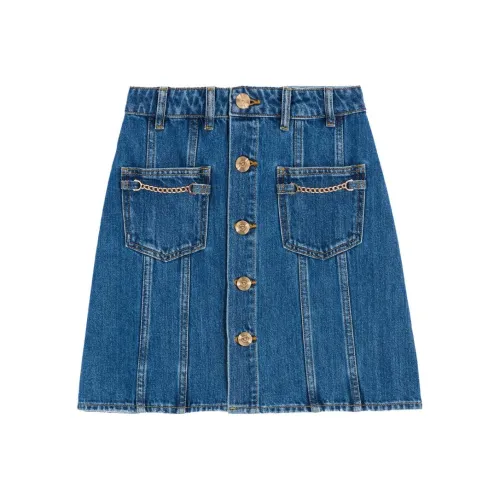 BEBE Джинсовый синий Женские Джинсовые короткие юбки