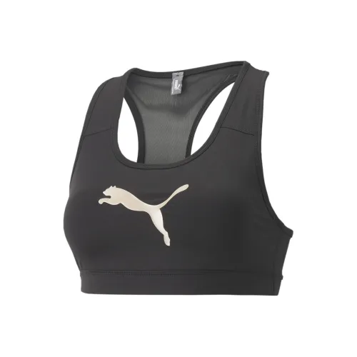 PUMA MID IMPACT 4KEEPS Graphic Sport Бюстгальтер Спортивное белье Женские Черный