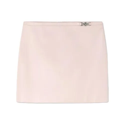 VERSACE Кожаные короткие юбки Женские Светло-розовый Красный