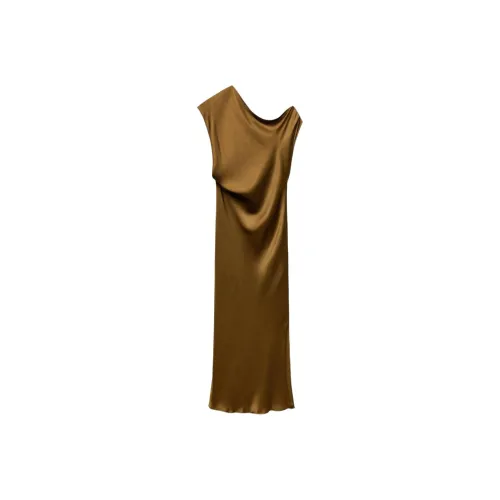 ZARA ZW Series Коричневые Женские Платья без рукавов