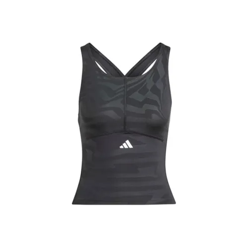 Adidas TECHFIT Printed Crop Тренировки Майка Спорт Жилет Женские Черный