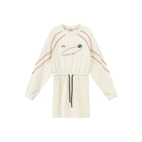 CHUU Белый абрикос Женские Длинные Платья с рукавами