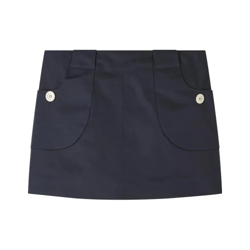 A.P.C x Katie Holmes SS24 Повседневные короткие юбки Женские Темно-синий
