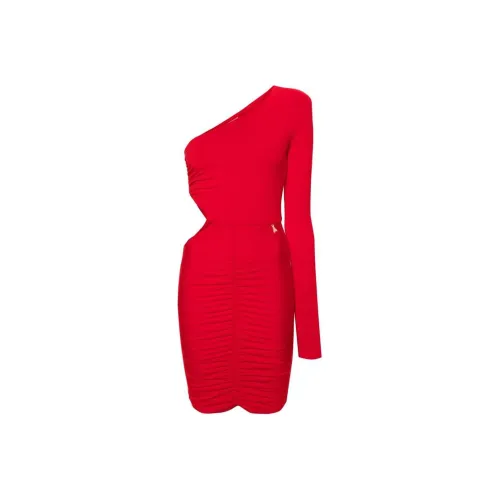 Patrizia Pepe SS24 Длинное платье с длинными рукавами женское красное