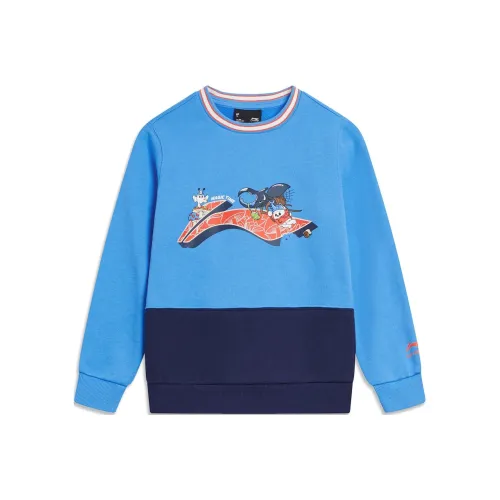 LINING YOUNG Толстовка Sports Life Collection Светлый Кобальтовый Синий Темный Корабельный Синий Детский