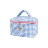 Синий лоскутный шов, косметический мешок для хранения