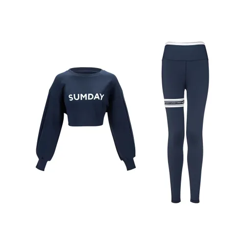 Sumday Athletics Морской синий + Морской синий Женские Повседневные костюмы