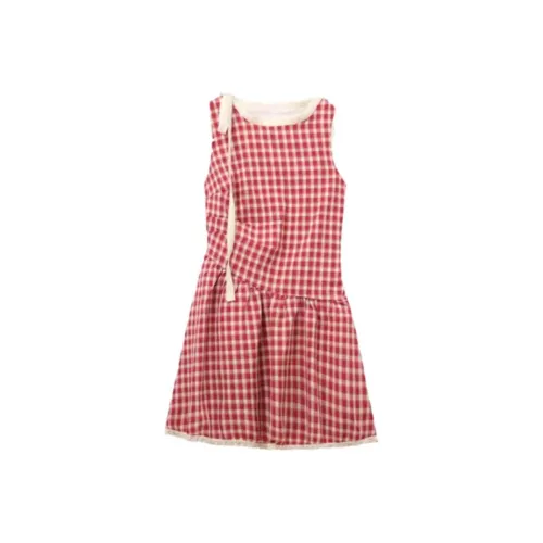 PLAY BUSH Без рукавов Платье Женское Красное