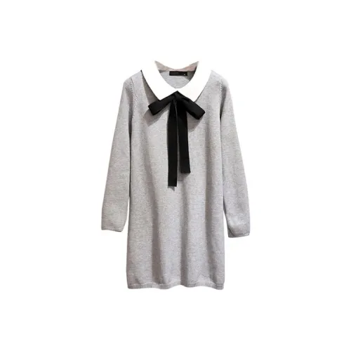 Silky Queen Длинное платье с длинными рукавами женское серое