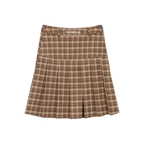 NO ONE ELSE Повседневные короткие юбки Женские Кофейная клетка