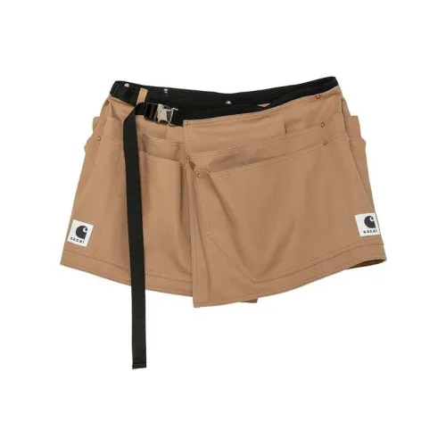 sacai X Carhartt WIP FW23 Co Branded SERIES Коричневый Женские Короткие юбки карго