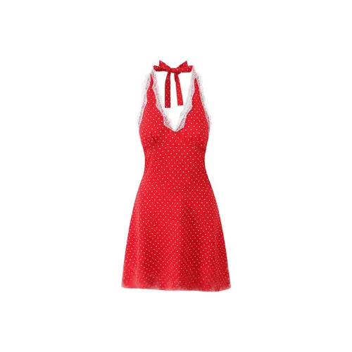 SCCREBEL OFFICIAL Без рукавов Платье Женское Красное