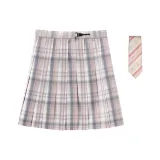 Розовая юбка + официальный галстук