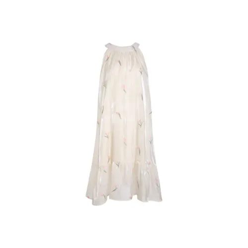 PLAY BUSH Без рукавов Платье Женское Абрикосовое