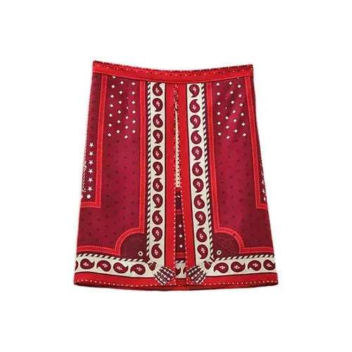 HERMES Красный Женские Повседневные Короткие Юбки