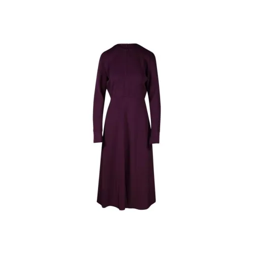 Forte Forte Длинное платье с длинными рукавами женское каменно-красного цвета