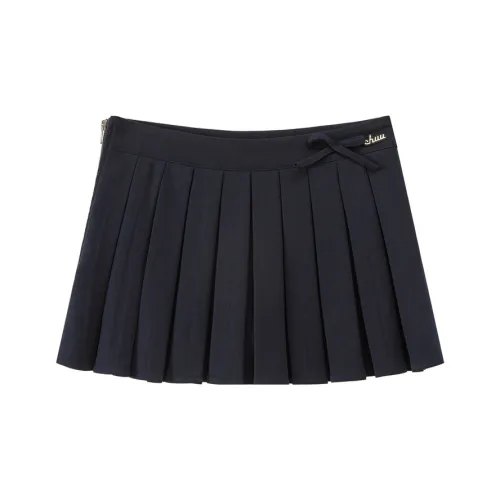 CHUU 2024 Осенний Новый Приход Короткие Юбки Женские Темно-Синий
