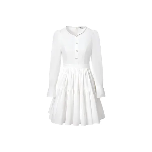 TAMMY TANGS Длинное платье с длинными рукавами цвет белый