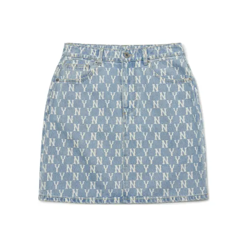 MLB Base Logo Светло-синий Женские Джинсовые Короткие Юбки