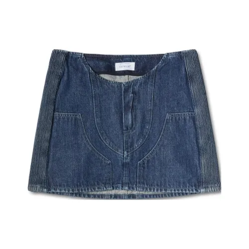 Off White Off White SS23 коллекция модного шоу Синий Женские джинсовые короткие юбки