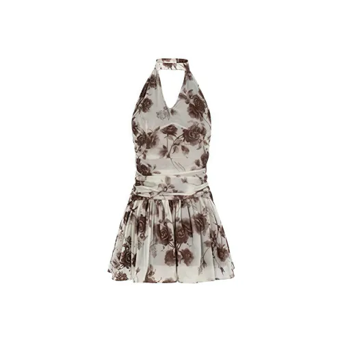 KYKW Без рукавов Платье Женское Темно-коричневое