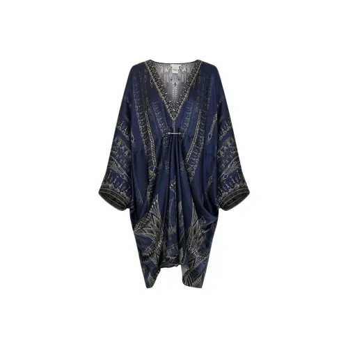 CAMILLA Длинное платье с длинными рукавами женское морской синий