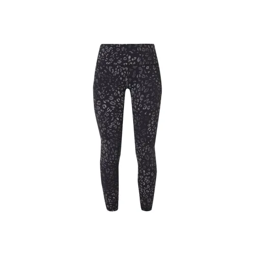 Sweaty Betty Спортивные брюки Женские Черный Основа Светоотражающий Леопардовый принт