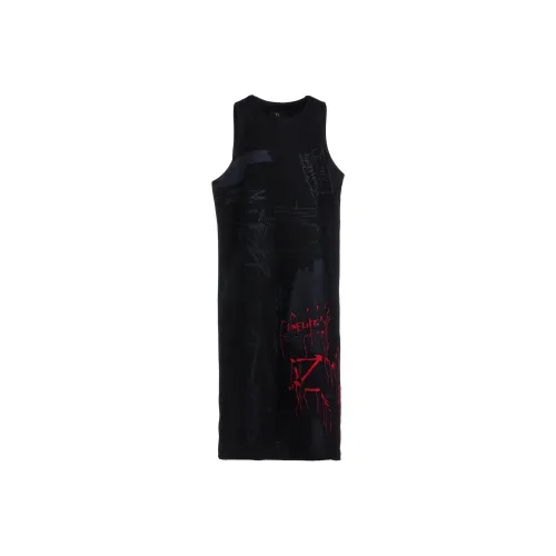 Yohji Yamamoto Черные Женские Платья без Рукавов