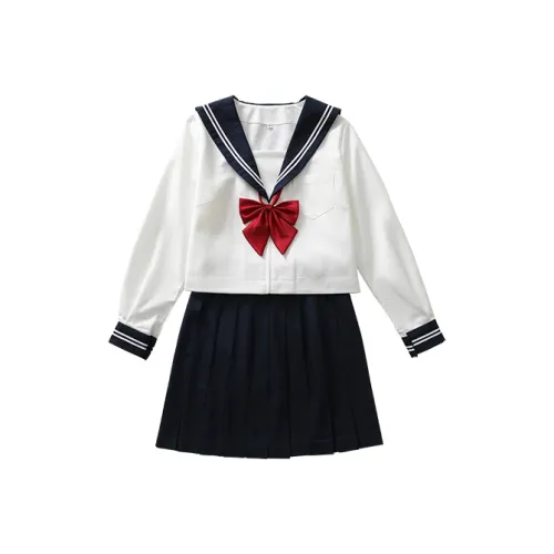 Dulading A Линия Юбка Комплект Uniform Женская Белая