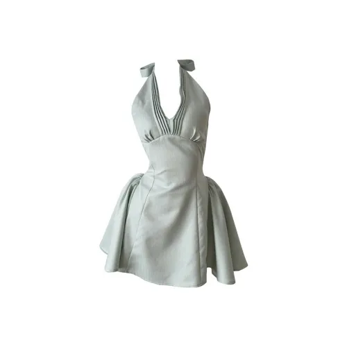 HUINIAN Без рукавов Платье Женское Мятно-зеленый