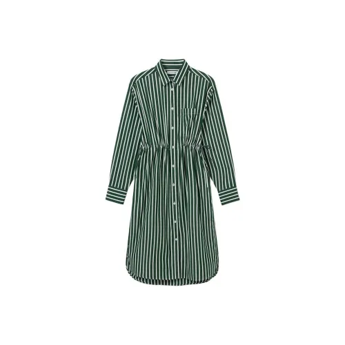 LACOSTE 291/Яшмовый Полосы Женские Длинные Рукава Платья