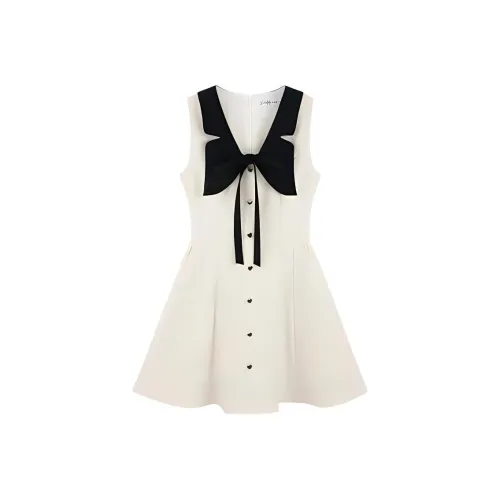 Icicofficial Без рукавов Платье Женское Абрикосовое