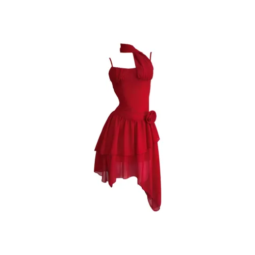 ONE PASS STUDIO Slip Платье Женское Красное