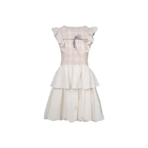 SECFLY OFFICIAL Без рукавов Платье Женское Айвори