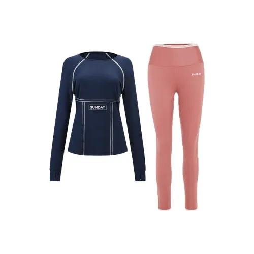 Sumday Athletics Морской синий + Розовый Женские Повседневные костюмы