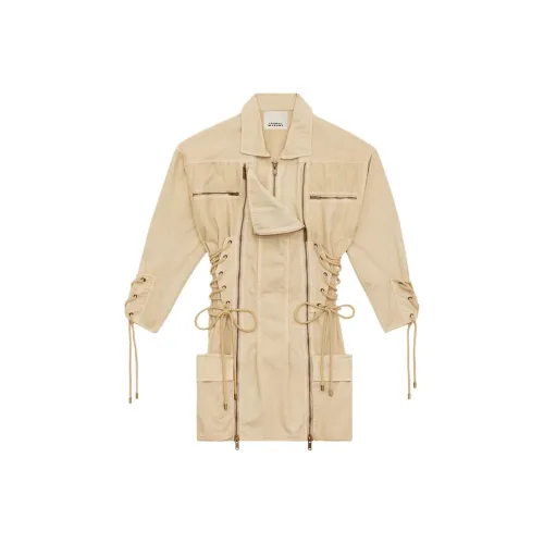 ISABEL MARANT Бежевые Женские Длинные Платья с Рукавами