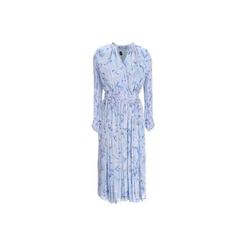 HUGO BOSS Blue Женские Длинные Платья с Рукавами