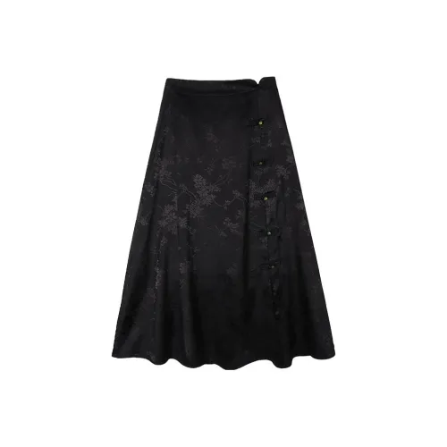 Still Quiet Повседневный Длинный Юбка Женская Черная