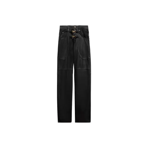 ISABEL MARANT Черные Женские Кожаные Брюки