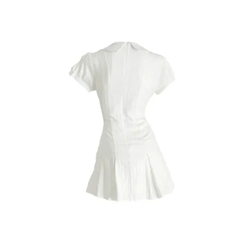 EIDOLON GRAIN Короткий рукав Платье Женское Белое