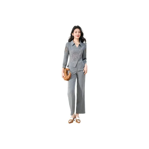 Mylan Весенний Осенний Повседневный Костюм Женский Серый Коллекция Бренд Оставайтесь в курсе Событий с Уведомлениями