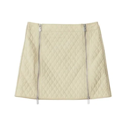 Burberry SS24 Повседневные короткие юбки Женские Айвори Белый