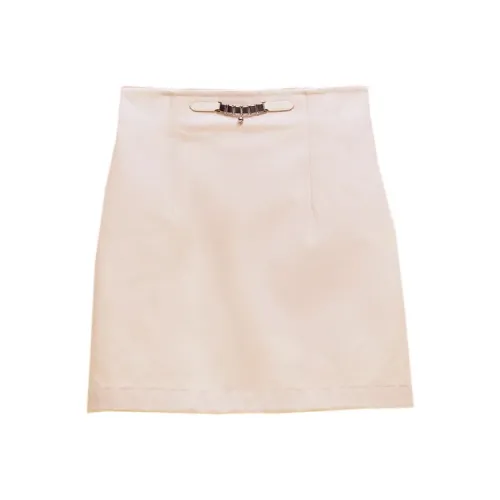 HERMES Повседневные короткие юбки Женские Серый Белый