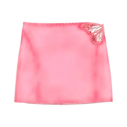 Blumarine Розовые Женские Кожаные Короткие Юбки