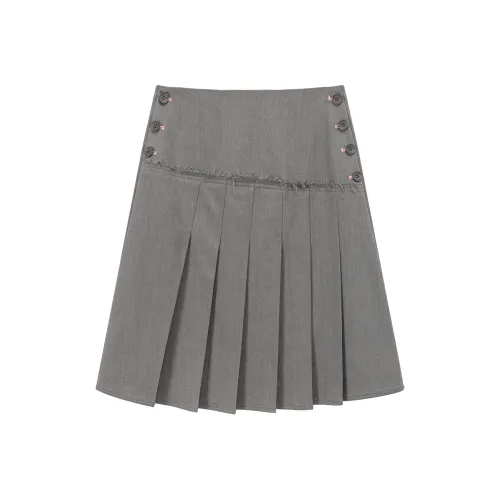 CHUU Серый Женские Повседневные Короткие Юбки