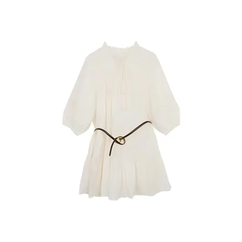 Oddgoods Длинный рукав Платье Женское Белое