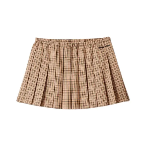 MIU MIU Серый Веревки Женские Повседневные Короткие Юбки