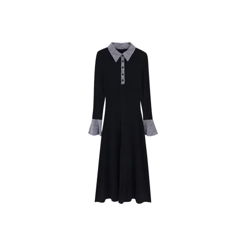 HAPG Длинное платье с длинными рукавами женское черное