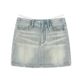 Washed Light Blue Denim [Дизайнерский галстук Deconstructionist, обхват талии]